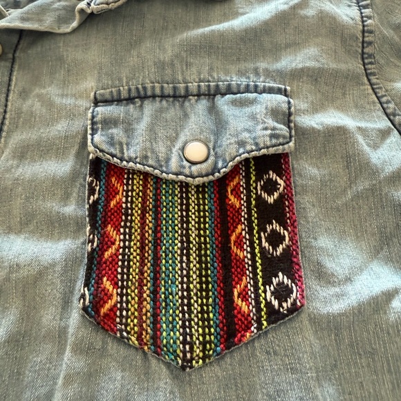 Carmar Blue Denim Shirt with Fringe - Picture 7 of 9